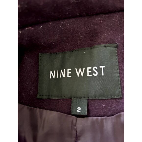 Nine West Winter Size 2 Woman Wool Blend Coat in Plum - Picture 7 of 7